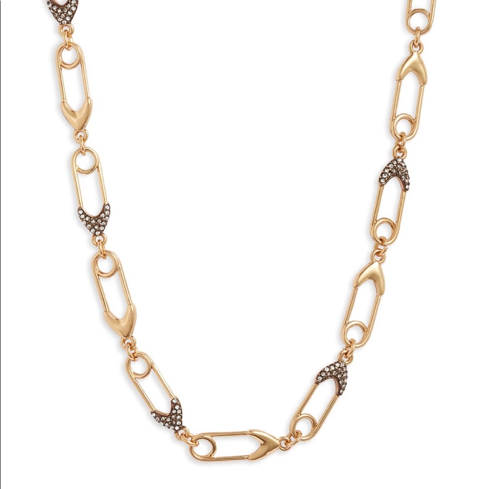 Stella & Dot Safety Pin Link Necklace NEW